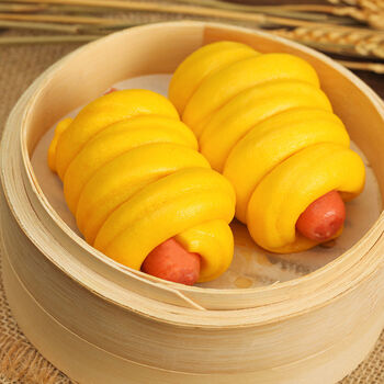 馒头卷100g南瓜红豆卷花卷面食包速冻早餐半成品卷心火腿包点 热狗卷2