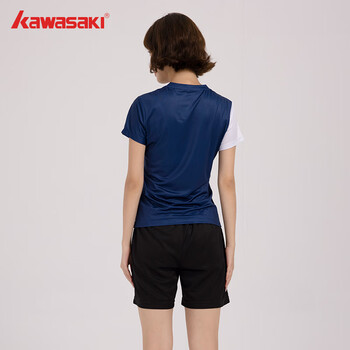 川崎(KAWASAKI)羽毛球服女款专业运动圆领短袖+短裤套装B2815 深蓝色 S 川崎(KAWASAKI)羽毛球服女款专业运动圆领短袖+短裤套装B2815 深蓝色 S
