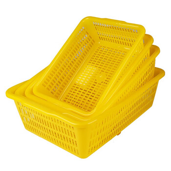 冰晶花塑料筐加厚收纳筐置物篮子长方形蔬菜框洗菜沥水篮配货筐塑胶