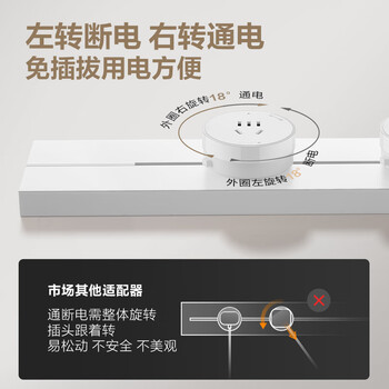 公牛（BULL）大师轨道插座可移动插线板轨道式导轨插排餐边柜 开关插座面板 轻薄款GB3 41.5厘米+2个五孔 白色