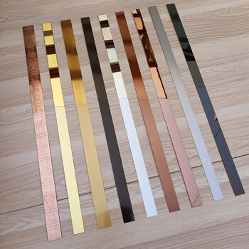 墙布平面压边条不锈钢线条平板装饰线条玫瑰金背景墙吊顶包边条收边条