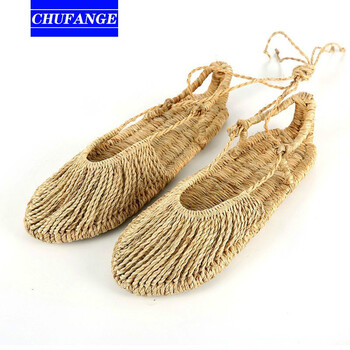 初梵格cfg草鞋草编鞋女男潮纯手工复古编织藤草男士手编凉鞋表演凉