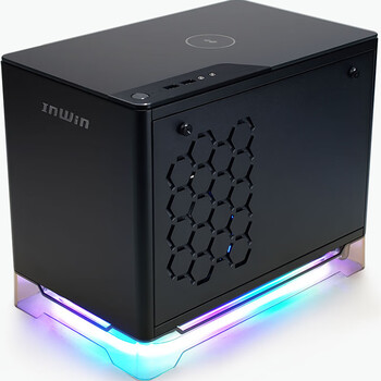 INWIN迎广A1 Lite 黑色 ITX电脑机箱迷你桌面型（支持ITX主板 120水冷 可适配显卡 配ARGB风扇及灯带）