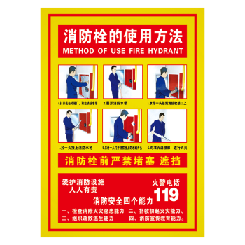 消防設施器材使用方法滅火器消火栓示意圖掛圖宣傳畫牆貼畫覆膜防水