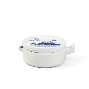 漢墨 多功能陶瓷白瓷墨池 学生初学者青花陶瓷墨海毛笔架 文房四宝墨池带盖