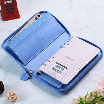 Filofax记事本英国进口高档活页手帐本多功能软皮面拉链手包礼盒装saffiano系列A6湛蓝色022592 Filofax记事本英国进口高档活页手帐本多功能软皮面拉链手包礼盒装saffiano系列A6湛蓝色022592