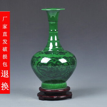 青花瓷双耳花瓶型号规格- 京东