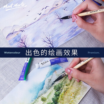 蒙玛特(Mont Marte)水彩颜料12色8ml 高级水彩画颜料美术画画可水洗颜料套装 艺术家专业古风色彩绘画颜料V速写素描 蒙玛特(Mont Marte)水彩颜料12色8ml 高级水彩画颜料美术画画可水洗颜料套装 艺术家专业古风色彩绘画颜料V速写素描