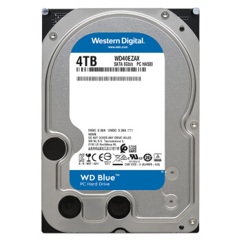 西部数据（WD）台式机硬盘 WD Blue 西数蓝盘 4TB 5400转 256MB SATA 3.5英寸CMR垂直技术DIY电脑存储机械硬盘