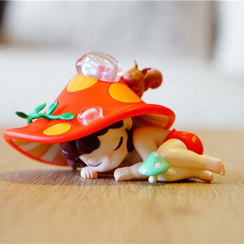 捷优森之精灵系列盲盒女生可爱摆件女孩确认款公仔女孩礼物 火狐 蘑菇