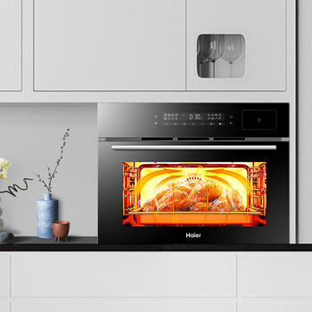 海尔(Haier)嵌入式 蒸烤一体机 48L大容量智能菜单 APP远程操控 家用 蒸烤箱 CQG-E48U1(套购专用)