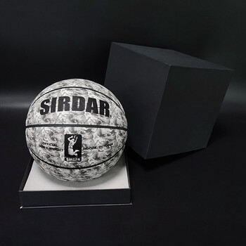 比赛训练成人专用7号篮球 黑色礼盒 715泼墨印花款-灰黑色-标准7号球