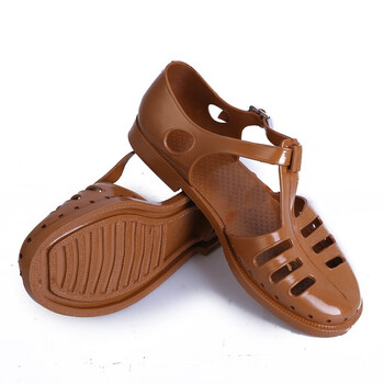 莎电影监狱风云周润发同款拖鞋工作橡胶包头复古怀旧老式凉鞋配衣服