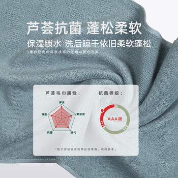 HOYO日本毛巾纯棉男士 A类洗脸洗澡抗菌毛巾 吸水速干男女毛巾33*73CM