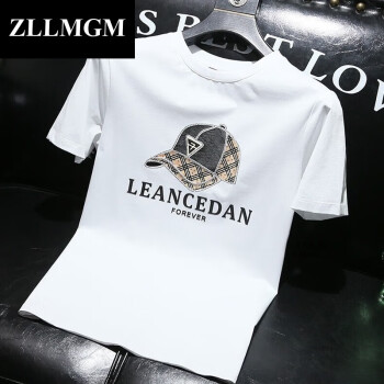 ZLLMGM 潮牌 短袖t恤男夏季欧洲站潮流时尚个性烫钻字母印花男装ZLL77 白色 XL