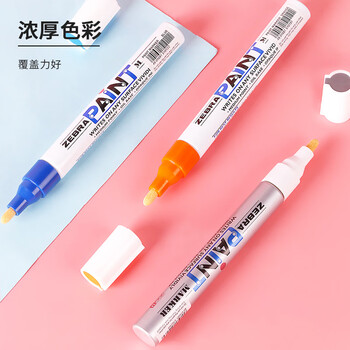 斑马牌（ZEBRA）油漆笔 油性记号笔 大号物流笔签名笔/马克笔 PAINT-MOP 蓝色 10支装