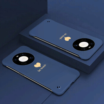 边框mate40pro手机套简约个性半包硬壳网红mate40pro午夜蓝爱心无边框