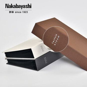 Nakabayashi仲林日本5寸相册本大容量家庭影集纪念册插页式wide布艺折叠相册照片书 本白TPL-241-V
