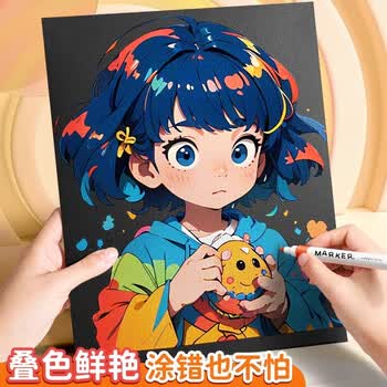 舒星丙烯马克笔套装80色儿童涂鸦笔DIY绘画美术生专用不透纸丙烯笔炳希笔水彩笔画画不透色水彩笔美育