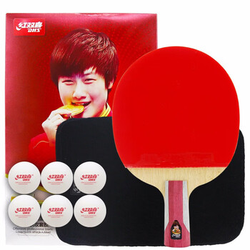 红双喜狂飙六星直拍专业快攻型升级版乒乓球拍H6006含拍包乒乓球