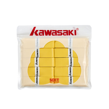 川崎（KAWASAKI）羽毛球手胶软弹粘性减震防滑吸汗带超软001金盏黄（10条装）