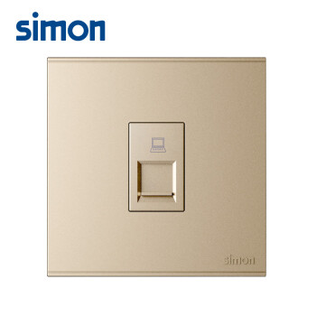西蒙(SIMON)开关插座 六类网线插座面板 86型墙壁电脑插座 E6系列一位电脑六类插座 香槟金色 725618-46