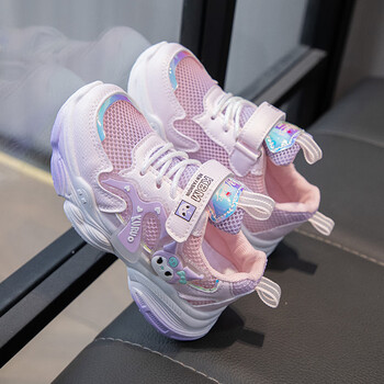 七波辉女童透气运动鞋夏季2024新款儿童库洛米软底老爹鞋中大童女孩