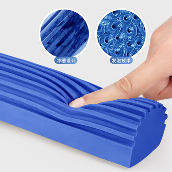 世家胶棉拖把28CM 123CM拖杆 2头四面挤水免手洗吸水对折胶棉