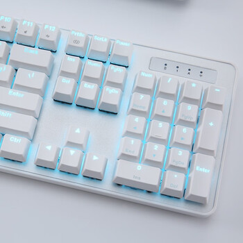 达尔优（dareu）EK810双模无线键盘 机械键盘 笔记本电脑游戏键盘 2.4G办公键盘长续航 104键 白色红轴