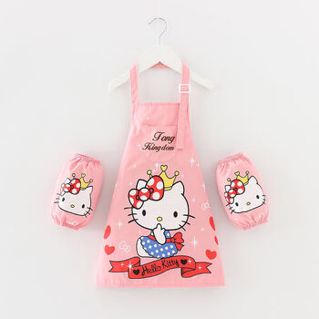 美术画画儿童围裙家用厨房男女童幼儿园绘画防水小孩宝宝吃饭罩衣627