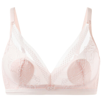 新品水中花轻薄蕾丝内衣女大胸显小无钢圈文胸收副乳防下垂夏裸肤85bc