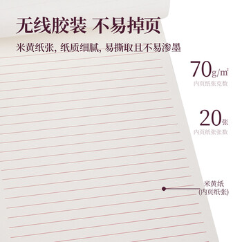 得力(deli)3433-1 16K/20张单线信纸信签纸信稿纸 申请书稿专用纸 笔记信签作文纸草稿纸 10本/包 1包装