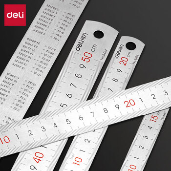 得力(deli)50cm不锈钢直尺 测量绘图刻度尺子 带公式换算表 办公用品 8464 得力(deli)50cm不锈钢直尺 测量绘图刻度尺子 带公式换算表 办公用品 8464