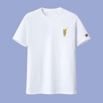 短袖t恤男新款夏季男装宽松潮流半袖上衣服圆领 白色骑马 2xl(建议140