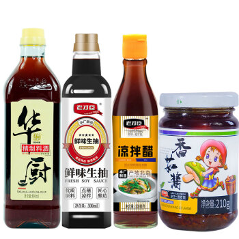 老才臣厨房调味组合华厨料酒800ml+凉拌醋500ml+鲜味生抽500ml+香菇酱210g 家庭组合装 第7张