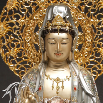 梵泽福 全铜摆件 西方三圣套装一套 观音佛像铜像 观世音菩萨 观音