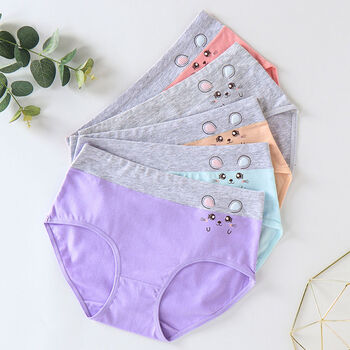 曼迪尚女生少女内裤初中生高中生中学生女孩内裤1315岁纯棉中腰韩版