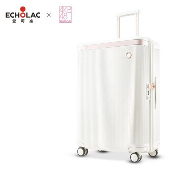 爱可乐(Echolac)AKB48 Team联名款轻奢防刮PC拉杆箱万向轮高端旅行箱行李箱 白色 20