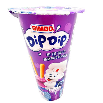 宾堡儿童手指饼干儿童迪迪杯饼干草莓巧克力味蘸酱棒孩子零食品 2杯