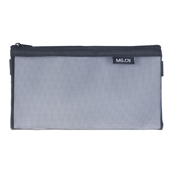 晨光(M&G)文具透明网纱笔袋 考试专用袋文具袋文具盒可带入考场考公考研国考 黑色APB95494