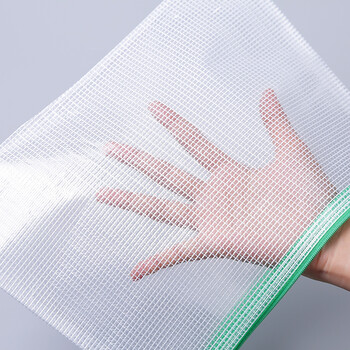 齐心（COMIX）4个装A4文件袋透明网格拉链袋试卷科目分类文具袋收纳作业资料补习袋考试袋 EA54