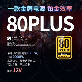长城（Great Wall）额定2000W N20金牌全模 ATX3.1电源（原生PCIe5.1接口/编织模组线/智能温控）