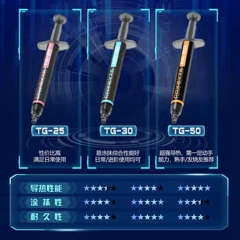 COXBYTE导热硅脂(CPU/显卡核心散热硅脂膏)TG-50(系数18.2)台式风冷水冷游戏笔记本超频适用2克装