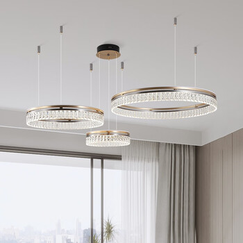 华艺照明客厅吊灯轻奢水晶灯广东中山灯具现代简约2022年新款主灯  3