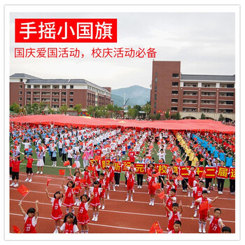 法拉蒙 faramon 小国旗手摇旗五星红旗面装8号50面装带杆子国庆节日旗儿童手挥旗 