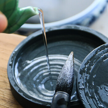 一海堂文化 砚台文房四宝宣砚书法国画绘画墨盒墨锭原石简约歙砚素砚生日礼物4寸圆盘 一海堂文化 砚台文房四宝宣砚书法国画绘画墨盒墨锭原石简约歙砚素砚生日礼物4寸圆盘