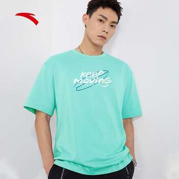 商场同款安踏男士短袖2022夏季新款运动透气休闲上衣t恤针织半袖流水