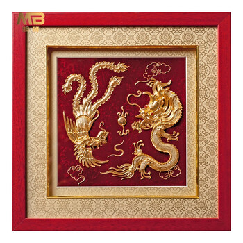 明班龙凤呈祥摆件金箔工艺品新婚礼品送闺蜜姐姐高档结婚礼物送新人