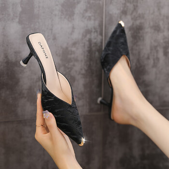 名典风度mingdianfengdu高跟凉拖鞋女时尚外穿2023年新款夏季尖头细跟