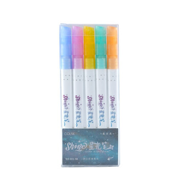 中盛画材(transon)5色闪光啫喱笔璀璨星光笔彩色荧光笔划重点柔光系美术写生 中盛画材(transon)5色闪光啫喱笔璀璨星光笔彩色荧光笔划重点柔光系美术写生